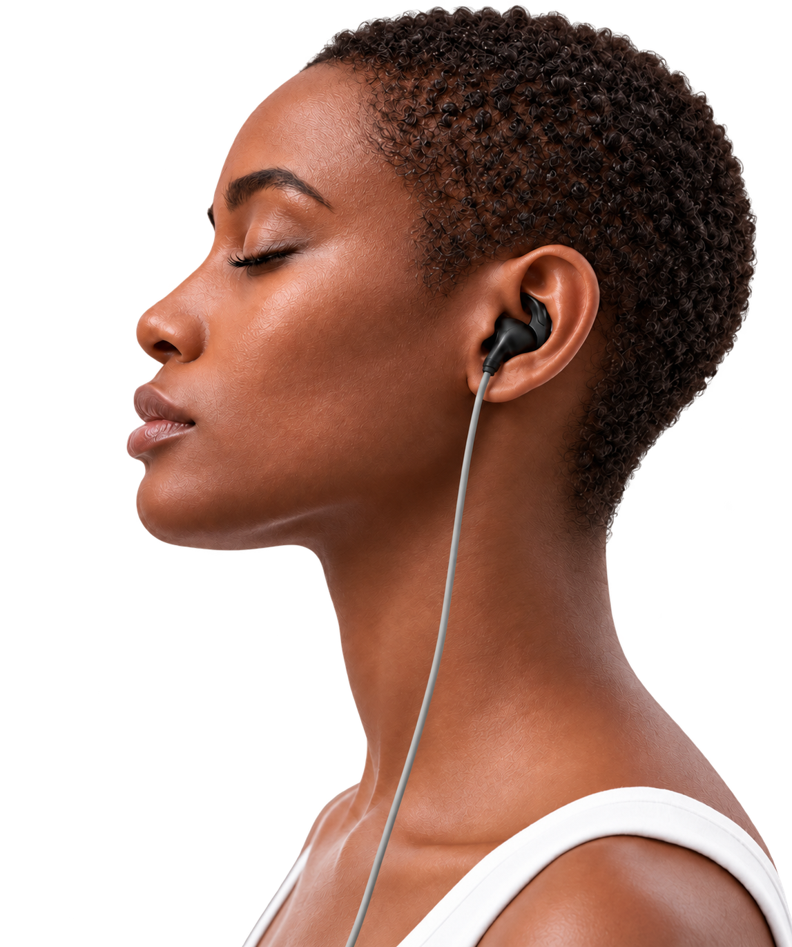 Woman wearing the WONZ ear electrode